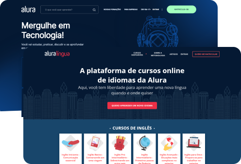 Tela exibindo site da alura